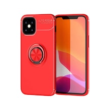 Apple iPhone Uyumlu  12 Mini Uyumlu Kılıf Range Yüzüklü Silikon - Kırmızı