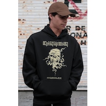 Sevbano Iron Maiden Power Slave Rock Metal Baskılı Unisex Oversize Müzik Siyah