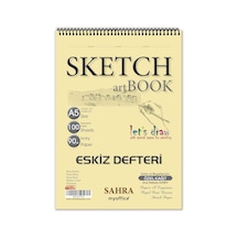 Sahra A5 Eskiz Defteri - 90 Gr. 100 Yaprak Spiralli Kaliteli Sanatçı Çizim Defteri