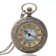 Valkyrie Vintage Roma Rakamlı Cep Saati Köstekli Saat Bakır