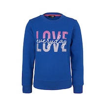 Brz Kids Love Baskılı Kız Çocuk Sweatshirt-saks Mavisi Saks Mavi