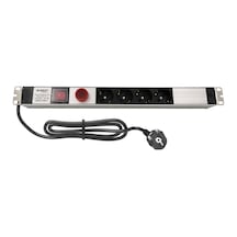 Amp Connect 19" 1u 4'lü Schuko Anahtarlı Volt/amper Gösterheli Kabinet Grup Prizi Pdu