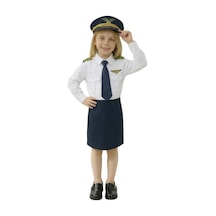 Uzun Kol Gömlekli Apoletli Kız Pilot Kostümü