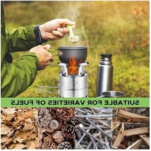 Bloomnest Taşınabilir Alkol & Ahşap Yakıtlı Kamp Ocağı - Kompakt, Hafif, Piknik & Barbekü İçin İki Yakıtlı Gümüş Gümüş