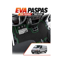 Renault Trafic Panelvan 2004-2010 Uyumlu Eva Paspas Metal Topukluklu Ön Kabin Siyah-yeşil