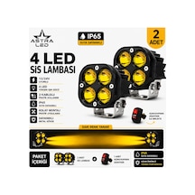 2 Adet Açma Kapama Anahtarlı Off Road Arazi Aracı Ve Motosiklet Uyumlu 4 Led Amber Sarı Renk Çalışma Ve Sis Lambası
