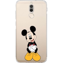 Huawei Mate 10 Lite Kamera Korumalı Kapak Mickey Mouse Tasarımlı Şeffaf Kılıf Şeffaf