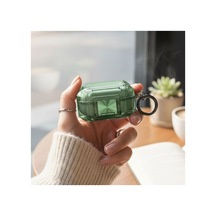 Caseonn Galaxy Buds 2 - Buds 2 Pro Kılıf Transparan Emniyet Kilitli Yeşil