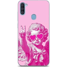 Samsung Galaxy A11-m11 Uyumlu Neon Gözlüklü Modern Eros Baskılı Silikon Kılıf Renkli