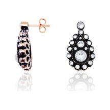 Diamond Line - Gülaylar - Pembe Altın 8 Ayar Elmas Görünümlü Küpe