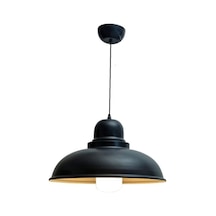 Rsylight Retro Metal Dekoratif Rustik Siyah Içi Gold Tekli Sarkıt