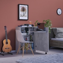 Asra Trend Fonksiyonel Kitaplık MD002 %100 MDF Katlanır Çalışma Masası Retro Taş