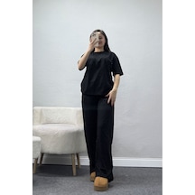 Modi Modal Kumaş Oversize Takım Siyah - 55087.1567. Altın - Siyah