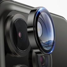 İphone 15 Pro Kamera Lens Koruyucu Alüminyum Çerçeveli Tek Lens Temperli Cam, Ultra İnce Çizilmeye Dayanıklı Metal Lens Koruma, İphone 15 Pro Kılıf Uyumlu Kamera Koruyucu-siyah