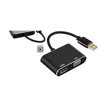 Lunatic 3349 Usb 3.0 To Hdmi Vga 3.5mm 1080p Monitör Genişletici Çevirici Dönüştürücü Adaptör Ekranı Sku: Smg8690010127303