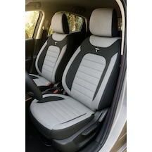 Renault Megane 2 Hatchback 2005 Aracınıza Uyum Sağlayan Tam Takım Oto Koltuk Kılıfı - Batman Serisi Gri