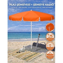 Form Outdoor Plaj Şemsiyesi + Şemsiye Kazığı + Taşıma Çantası Hediyeli Turuncu
