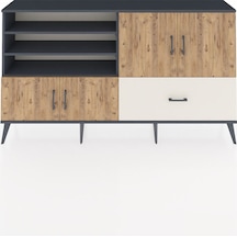Arges Konsol 5 Raflı Tek Çekmeceli 4 Kapaklı 176x30x99 Antrasit-ç Antrasit-çam/aytaşı
