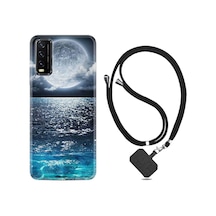 Vivo Y20s Kılıf Desenli Silikon Boyun Askılı Great Moon 1301