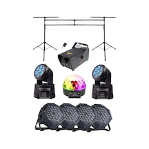 Quenlite Free Paket-6 Sahne Işık Sistemi Seti Top Küre Led Par Moving Head Robot Sis Makinesi