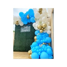 Krom Gold Mavi Ve Beyaz Balon Zinciri 100 Adet Mix