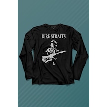 Dire Straits David Mark Knopfler Rock Musicguitar Uzun Kollu Tişört Baskılı T-shirt 001