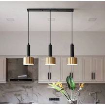 Rsylight Retro Metal Dekoratif Metal 3 Lü Masa Üstü Sıralı Sarkıt Avize Genişlik:60 Cm Beyaz