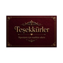 100 Adet Premium Teşekkür Kartı 8x5 Cm Paket İçi Sipariş Notu, Müşteri Teşekkür Kartı - Bordo - 018