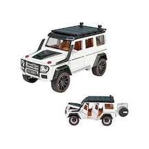 Mercedes G Seri Arazi Aracı Die Cast Model Kutulu Buhar Atan Çek Bırak Full Fonksiyon Kapıları Açılan 1:22 Ölçek Model Araba Kutulu Koleksiyonluk Ürün Beyaz
