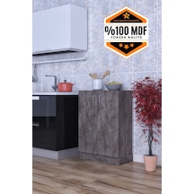 Rafineri Mokas Çok Amaçlı Mdf Dolap Raflı Kapaklı Mutfak Balkon Banyo Gri