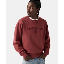 Levi's Erkek Grafik Desenli Bisiklet Yaka Bordo Sweatshirt - 005pk-0002 Bordo