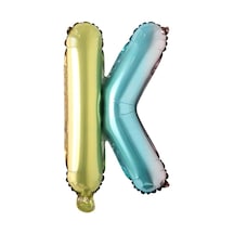 K Harf Gökkuşağı Folyo Balon16 İnç 36 cm