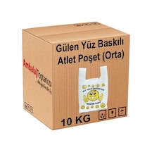 Gülen Yüz Baskılı Atlet Poşet Orta - 10 Kg