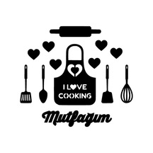 Mutfağımı Seviyorum Sticker 10 X 9 Cm