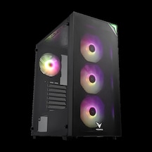 Vento Vg3400s Mid Tower, 650w 80+ Siyah, Temperli Cam, Rgb, Atx Gamıng Kasa