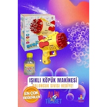 Pilli Köpük Tabancası - Çok Renli 23 Delikli Pilli Baloncuk Tabanca