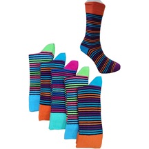 Unisex 5 Çift Renkli Pamuklu Kaliteli Çorap
