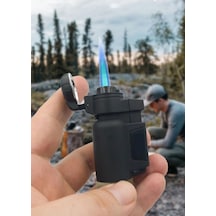 Turbo Tek Pürmüz Alev Profesyonel  Doldurulabilir Torch Çakmak Siyah