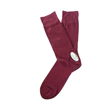Morven Erkek Bordo Bambu Düz Uzun Çorap Bordo