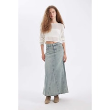 Defacto Fashion Fit Cepli Jean Maxi Etek D4420AX24AUNM85 İndigo