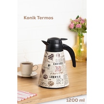 Porsima 161704-008 Desenli 1,2l Konik Termos Sıcak Ve Soğuk İçecek Saklama Termosu Çok Renkli