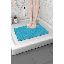 Banyo Küvet Paspası Su Emici Kaymaz Yumuşak Ve Esnek Paspas Islak Zemin Hijyenik Paspas 40x60 Cm Mavi