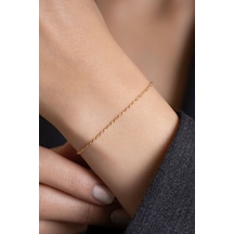 14 Ayar Altın Halat Bileklik 1,1 Mm Sarı Altın