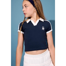 DeFacto Kız Çocuk Slim Fit Dar Kesim Polo Yaka Baskılı Kısa Kollu Tişört F8457A825HSNV251
