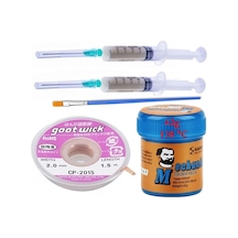 Solder Paste Mechanic 138 Derece Krem Lehim 42g Sıvı Lehim Ve Flux Lehim Toplama Fırça Seti 2mm 5in1