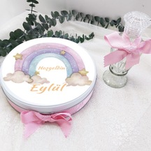 Morlu Gökkuşağı Baskılı Kız Bebek Çikolatası