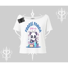 Tarzsokak Kayık Yaka Tshirt Foodie Panda Tatlı Ve Sevimli Panda Baskılı Beyaz Tarzsokak Kayık Yaka Tshirt Foodie Panda Tatlı Ve Sevimli Panda Baskılı Beyaz