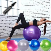 65 CM Fitilli Pilates Topu ve Pompa Seti Pilates Denge Yoga Spor Mor