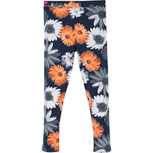 Lovetti Kız Çocuk Stylized Sunflower Desenli Ince Mevsimlik Tayt 4148 Çok Renkli