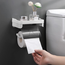 Xspring Tuvalet Kağıdı Tutucu, Kendinden Yapışkanlı Tuvaletd Rulosu Tutacağı, Rafı Olan Tuvalet Kağıdı Tutucu, Banyo, Mutfak Ve Tuvaletler İçin Tuvaletd Kağıdıs Tutucus Beyaz 000 Açık Krem